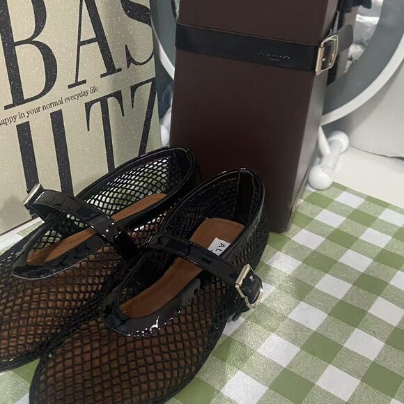 Alaia Black Mesh Flats with Elegant Design - Picture 6 of 7